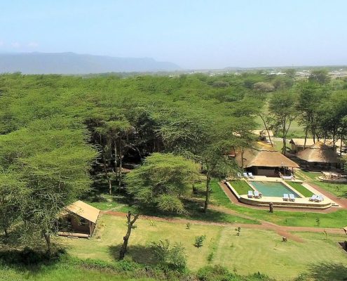 Vista aérea del Africa Safari Lake Manyara Lodge