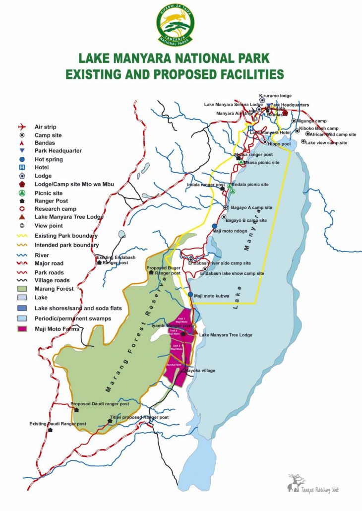 Mapa del Parque Nacional del Lago Manyara