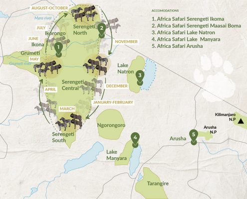 Panorámica de los parques de safari del norte de Tanzania con alojamientos de Africa Safari